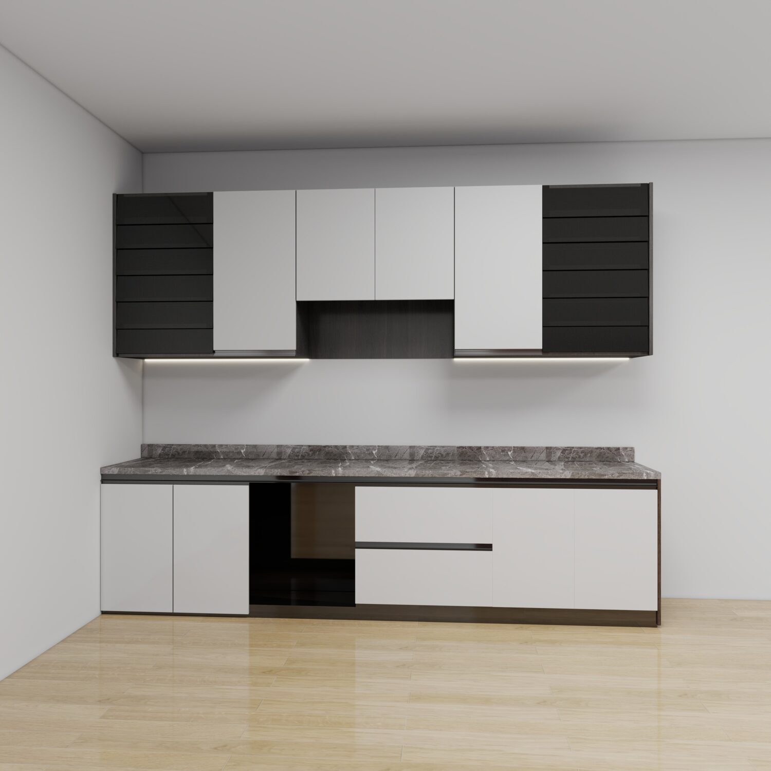 Tủ bếp gỗ MDF Cốt xanh chống ẩm TBHM68