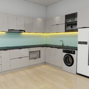 Tủ bếp Inox Cánh Kính TBHM01