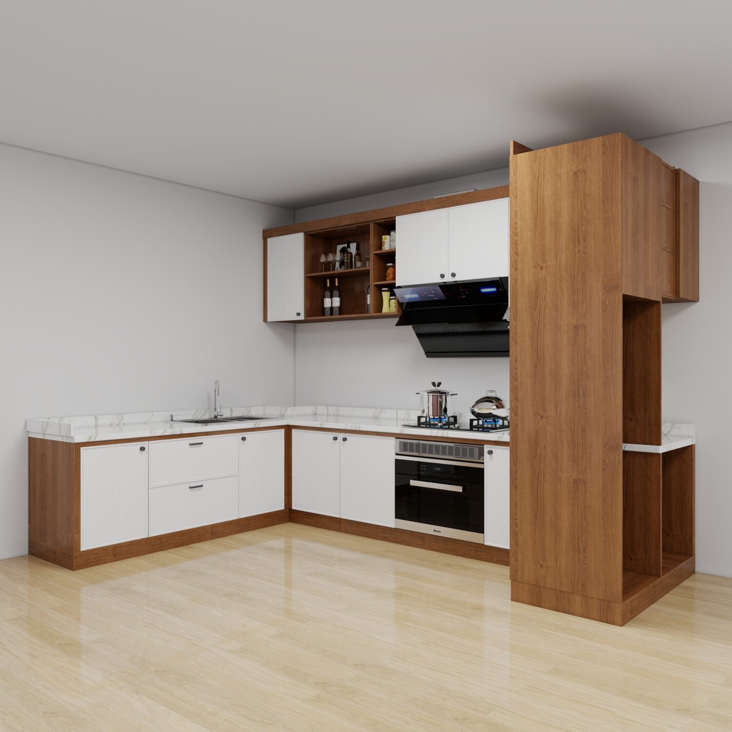 Tủ bếp gỗ MDF Cốt xanh An Cường TBHM67 2 Tủ bếp gỗ MDF Cốt xanh An Cường TBHM67 - Ảnh 2