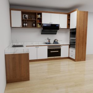 Tủ bếp gỗ MDF Cốt xanh An Cường TBHM67 5 tu bep nhua picomat canh acrylic pa0103 1500x1500 1