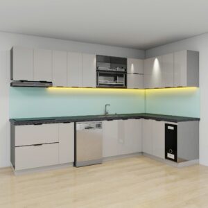 Tủ bếp Inox Cánh Kính TBHM04