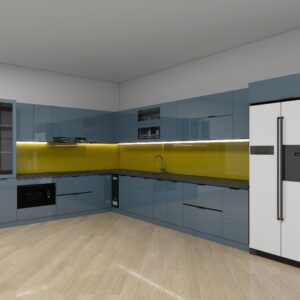 Tủ bếp Inox Cánh Kính TBHM05