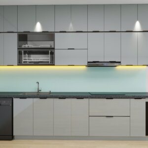 Tủ bếp Inox Cánh Kính TBHM06