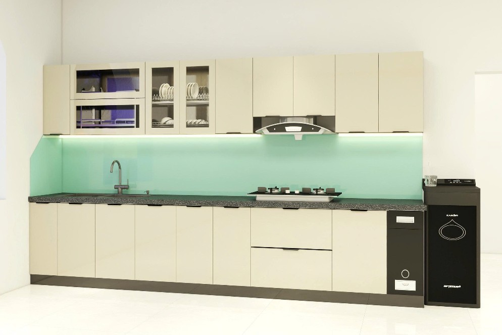 Tủ bếp Inox Cánh Kính TBHM08