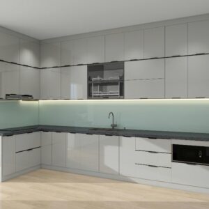 Tủ bếp Inox Cánh Kính TBHM09