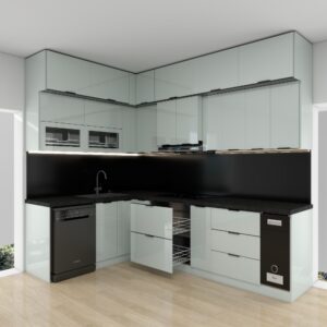 Tủ bếp Inox Cánh Kính TBHM12 4 tu bep inox canh kinh tbhm1204