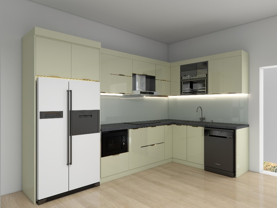 Tủ bếp Inox Cánh Kính TBHM13 1 Tủ bếp Inox Cánh Kính TBHM13