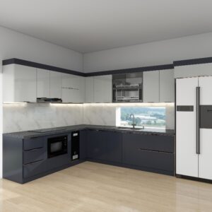 Tủ bếp Inox Cánh Kính TBHM15