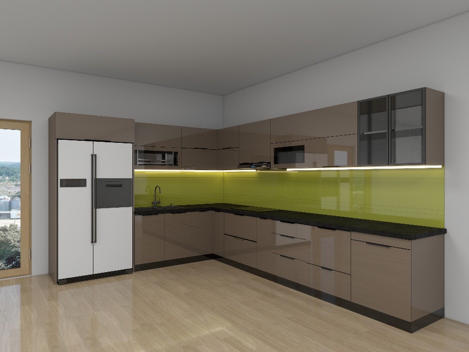 Tủ bếp Inox Cánh Kính TBHM16 1 Tủ bếp Inox Cánh Kính TBHM16