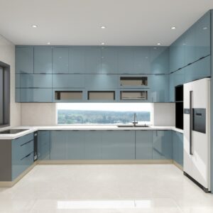 Tủ bếp Inox Cánh Kính TBHM17