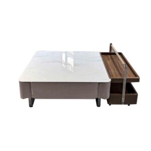 Bàn Trà Gỗ MDF Hình Tròn Sang Trọng BTHM03