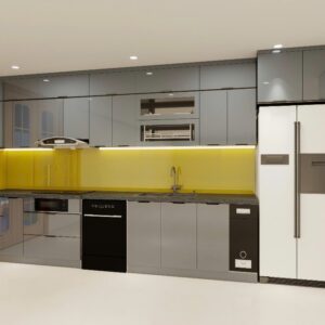 Tủ bếp Inox Cánh Kính TBHM18