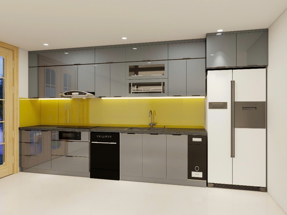 Tủ bếp Inox Cánh Kính TBHM18 1 Tủ bếp Inox Cánh Kính TBHM18