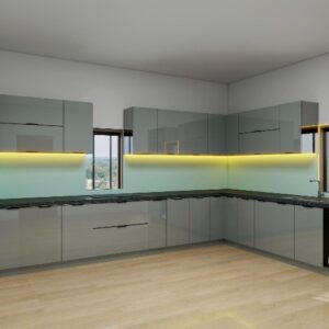 Tủ bếp Inox Cánh Kính TBHM20