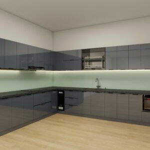 Tủ bếp Inox Cánh Kính TBHM21