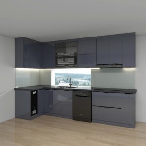 Tủ bếp Inox Cánh Kính TBHM25