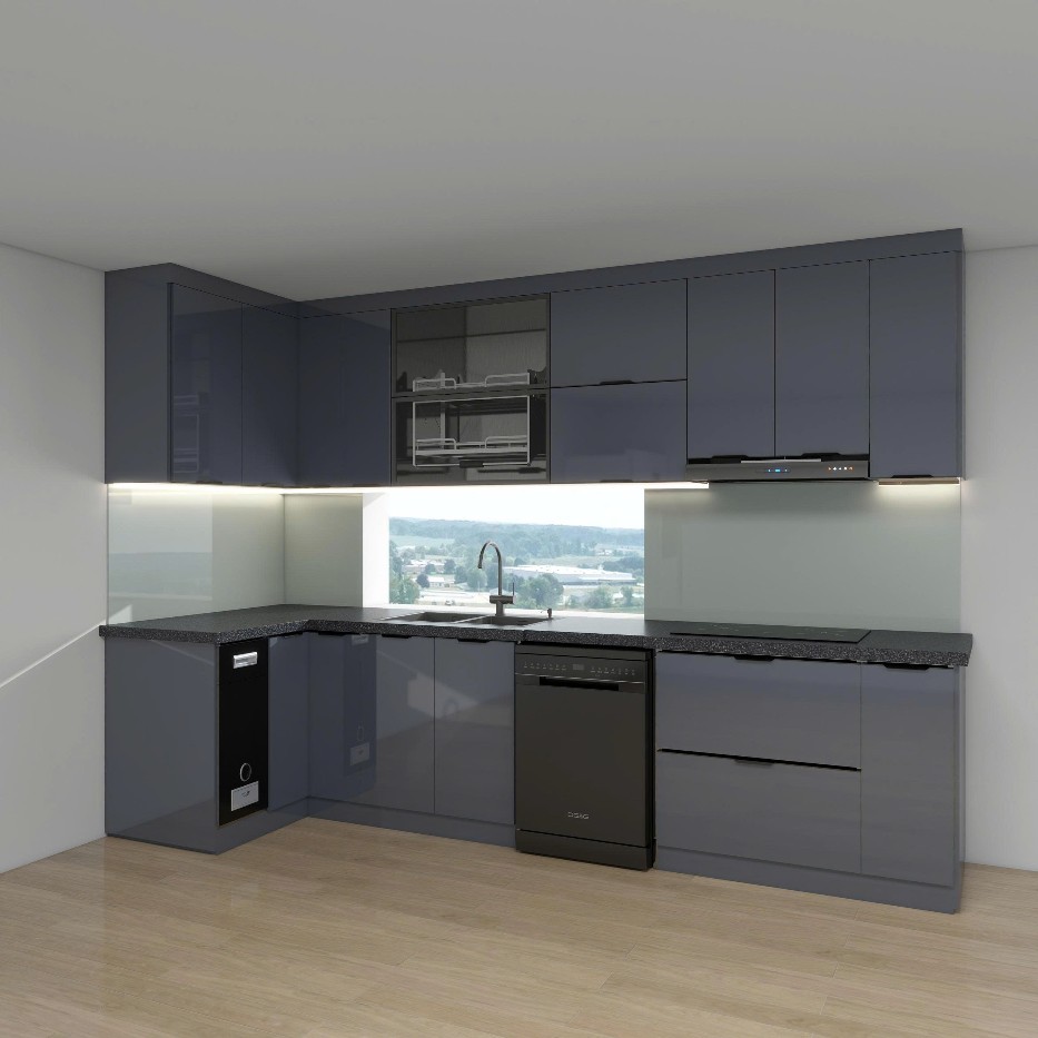 Tủ bếp Inox Cánh Kính TBHM25 1 Tủ bếp Inox Cánh Kính TBHM25