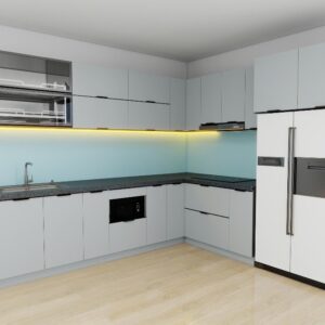 Tủ bếp Inox Cánh Kính TBHM29