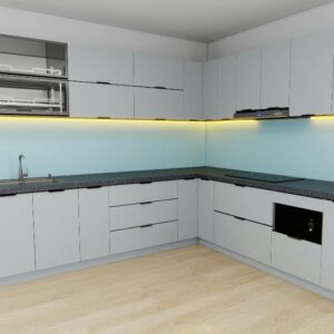 Tủ bếp Inox Cánh Kính TBHM30