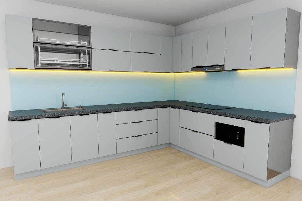 Tủ bếp Inox Cánh Kính TBHM30 1 Tủ bếp Inox Cánh Kính TBHM30