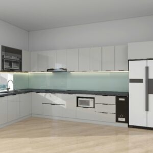 Tủ bếp Inox Cánh Kính TBHM33