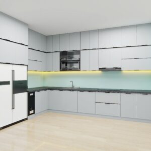 Tủ bếp Inox Cánh Kính TBHM34