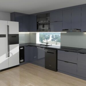 Tủ bếp Inox Cánh Kính TBHM36