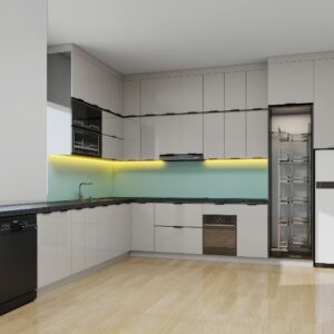 Tủ bếp Inox Cánh Kính TBHM37