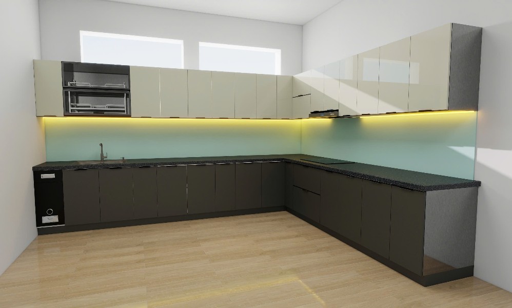 Tủ bếp Inox Cánh Kính TBHM38 1 Tủ bếp Inox Cánh Kính TBHM38