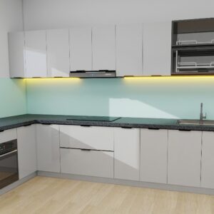 Tủ bếp Inox Cánh Kính TBHM39