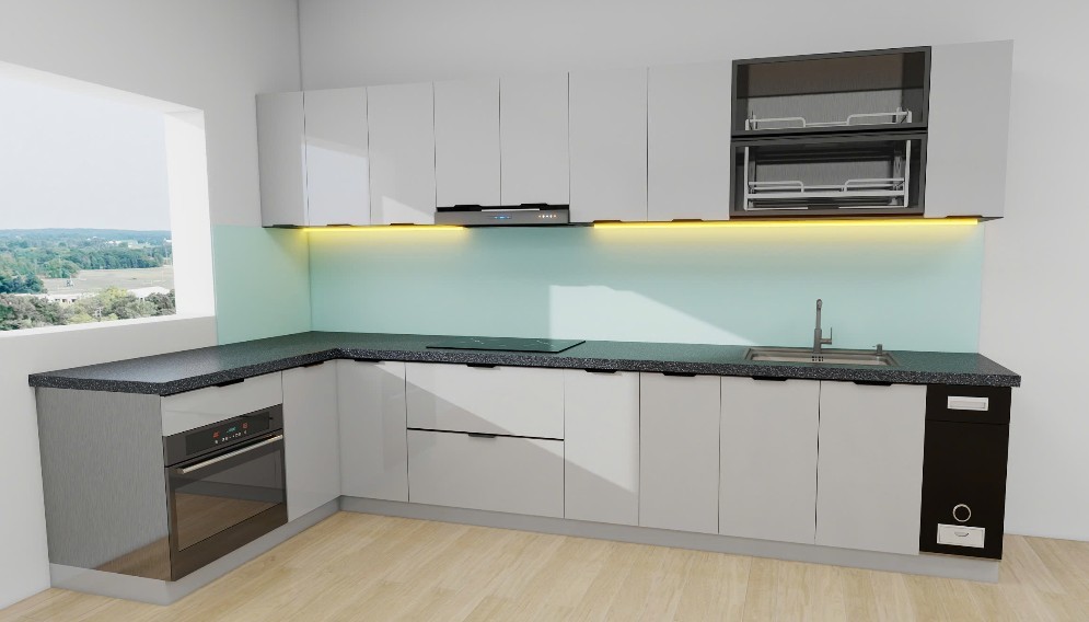 Tủ bếp Inox Cánh Kính TBHM39 1 Tủ bếp Inox Cánh Kính TBHM39