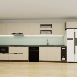 Tủ bếp Inox Cánh Kính TBHM40