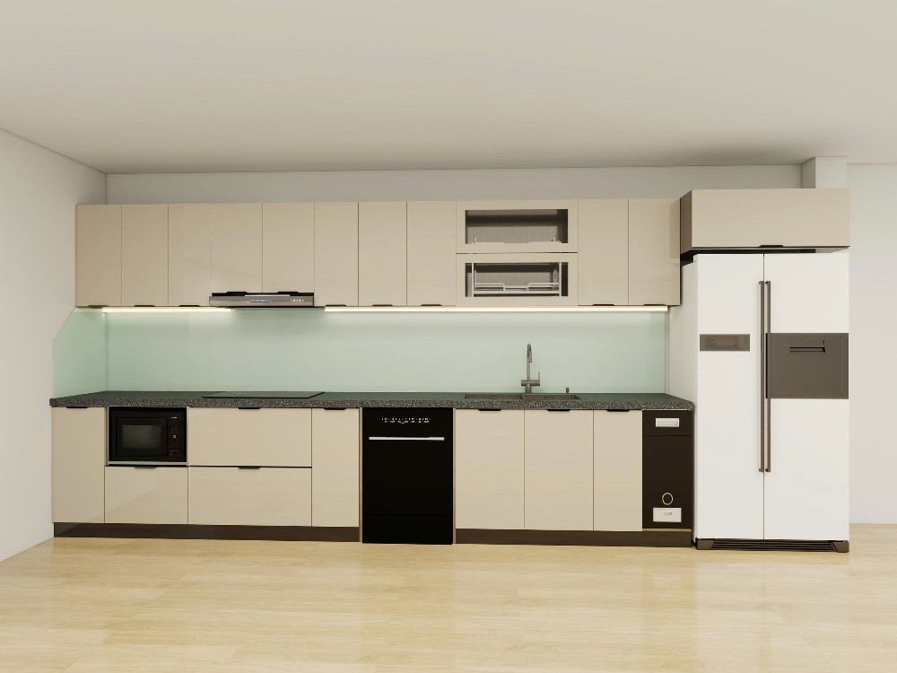 Tủ bếp Inox Cánh Kính TBHM40 1 Tủ bếp Inox Cánh Kính TBHM40