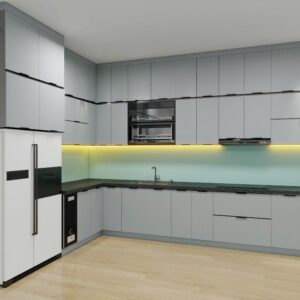 Tủ bếp Inox Cánh Kính TBHM40