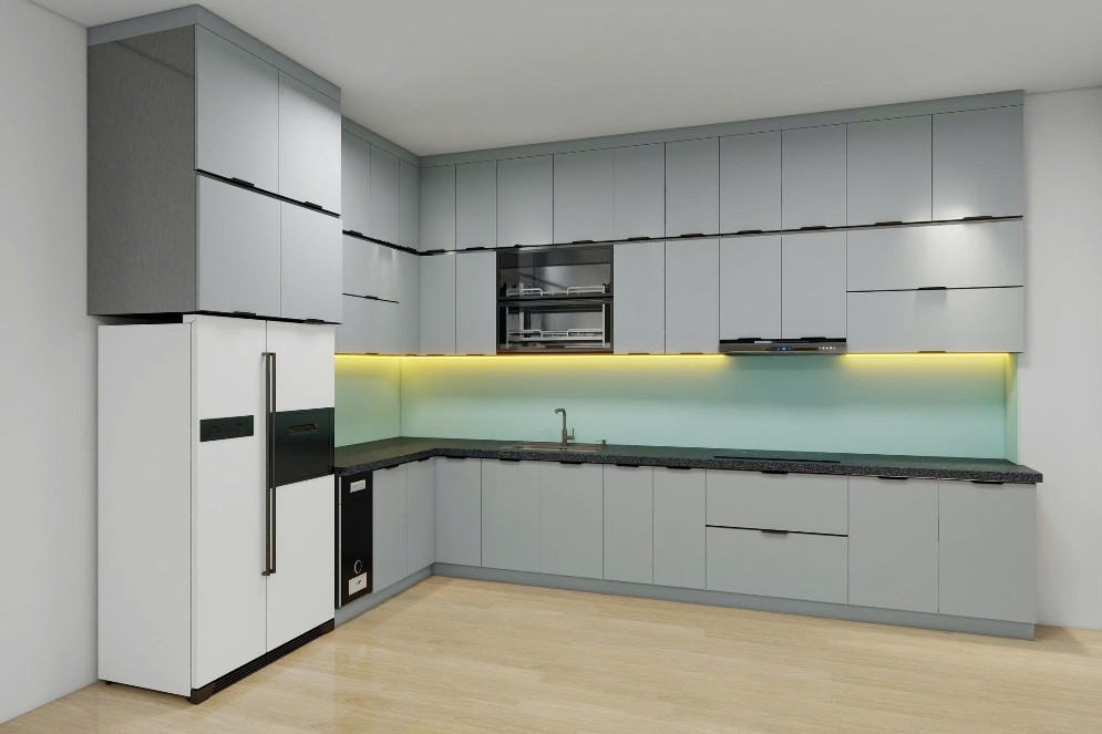 Tủ bếp Inox Cánh Kính TBHM40 1 Tủ bếp Inox Cánh Kính TBHM40