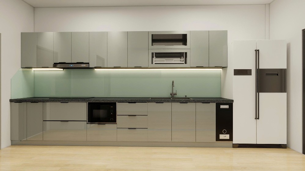 Tủ bếp Inox Cánh Kính TBHM41 1 Tủ bếp Inox Cánh Kính TBHM41