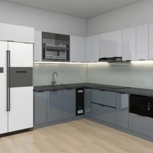 Tủ bếp Inox Cánh Kính TBHM44