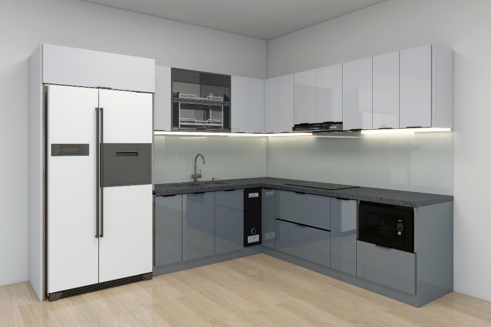 Tủ bếp Inox Cánh Kính TBHM44 1 Tủ bếp Inox Cánh Kính TBHM44