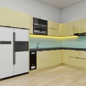 Tủ bếp Inox Cánh Kính TBHM45