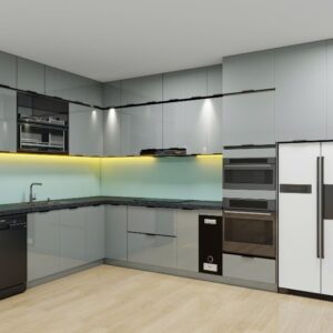 Tủ bếp Inox Cánh Kính TBHM46