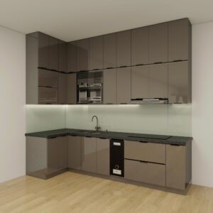 Tủ bếp Inox Cánh Kính TBHM47