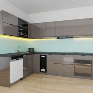 Tủ bếp Inox Cánh Kính TBHM49