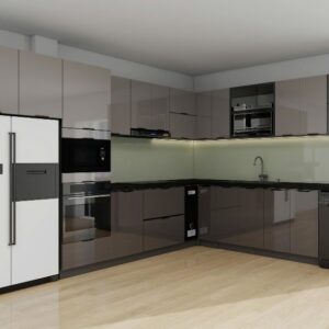 Tủ bếp Inox Cánh Kính TBHM50