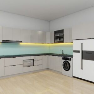 Tủ bếp Inox Cánh Kính TBHM51