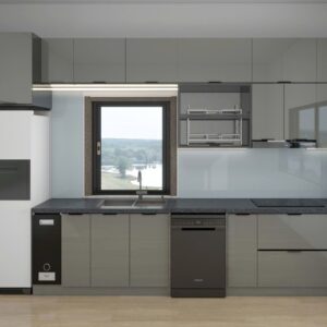 Tủ bếp Inox Cánh Kính TBHM52