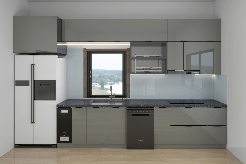 Tủ bếp Inox Cánh Kính TBHM52 1 Tủ bếp Inox Cánh Kính TBHM52