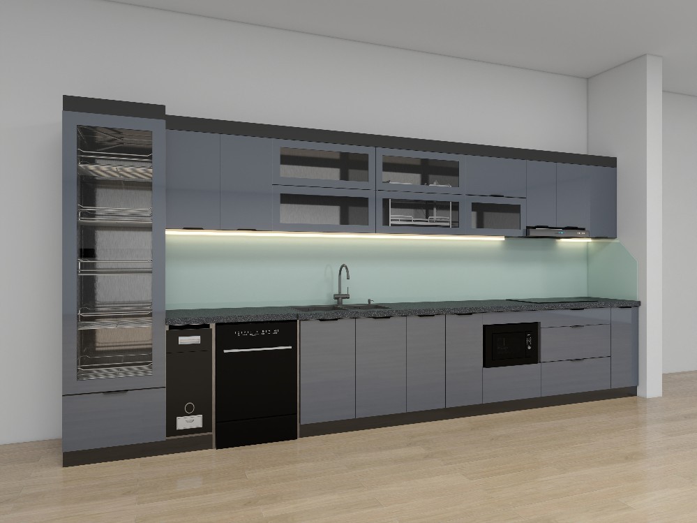 Tủ bếp Inox Cánh Kính TBHM57 1 Tủ bếp Inox Cánh Kính TBHM57