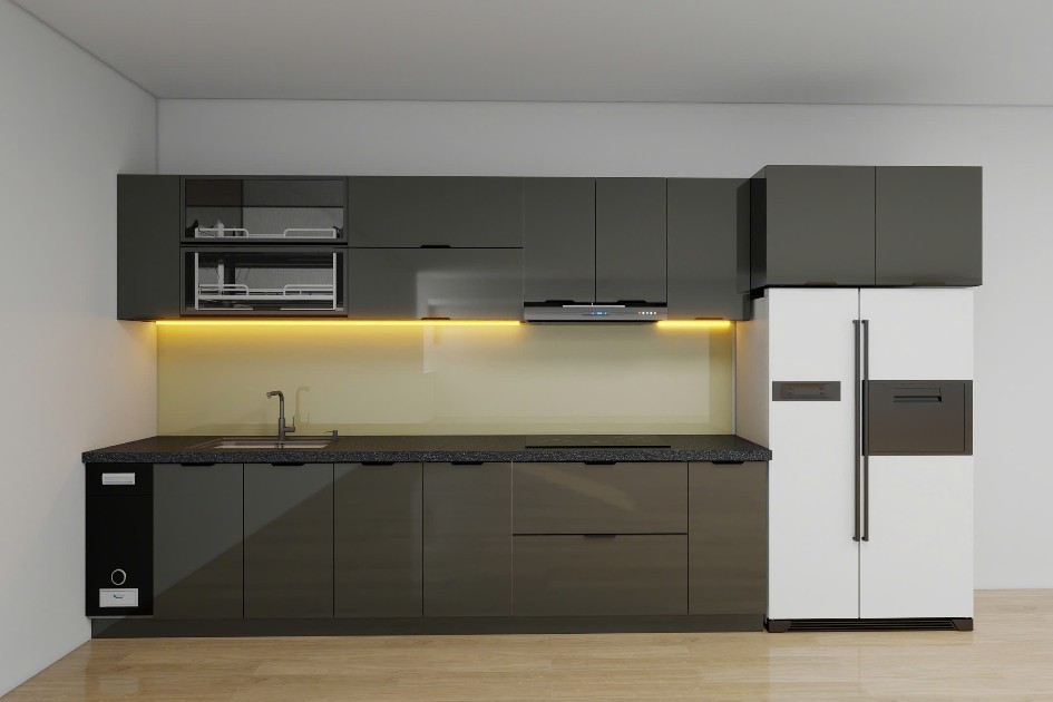 Tủ bếp Inox Cánh Kính TBHM61 1 Tủ bếp Inox Cánh Kính TBHM61